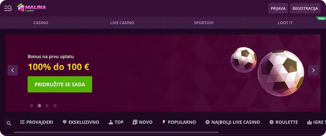 malina casino stranica